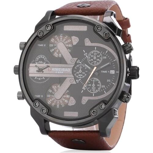 Classic Cool Big Case Mens Watches D Military Army Quartz Wrist Watch For Men Dual Times Date Relogio Masculino Sports Clock Man