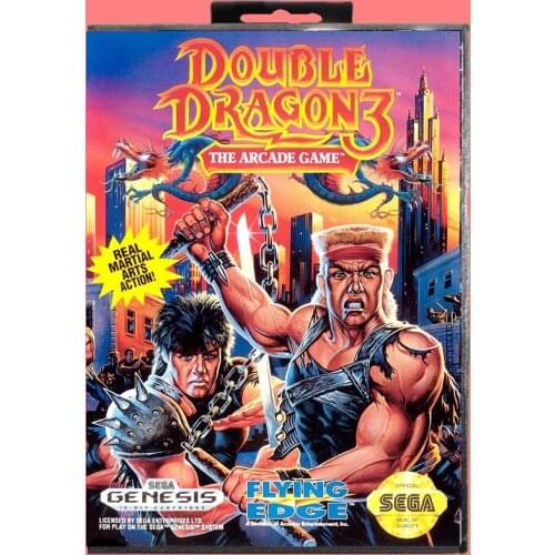Double Dragon 3 16 Bit MD Game card with Retail Box For Sega Genesis & Mega Drive