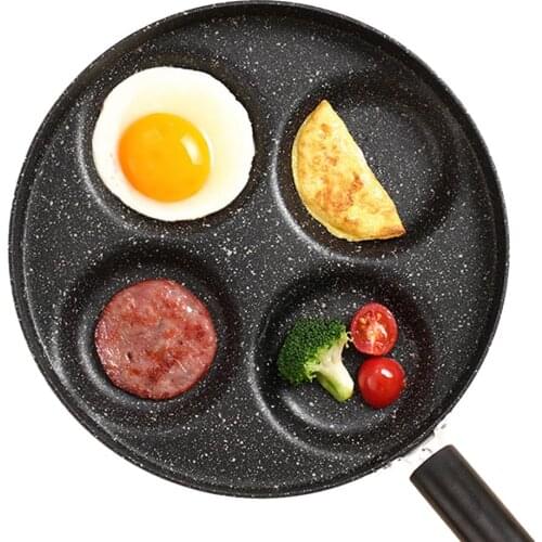 Omelette Pan Mini Non-stick Four-hole Flat Frying Pan For Breakfast Egg Pancake Pancake Pan Fried Egg Mold Small Frying Pan