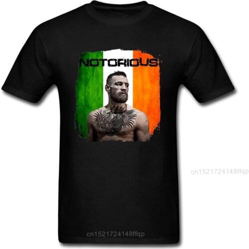 3D Notorious Conor Mcgregor T Shirt Men Tshirts MMA Top Black Tee Shirts Cool Fighter Clothing Cotton T-shirt Summer