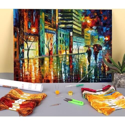 Night Jerusalem Printed Canvas 11CT Cross Stitch DIY Embroidery Full Kit DMC Threads Painting Handiwork Knitting Sales