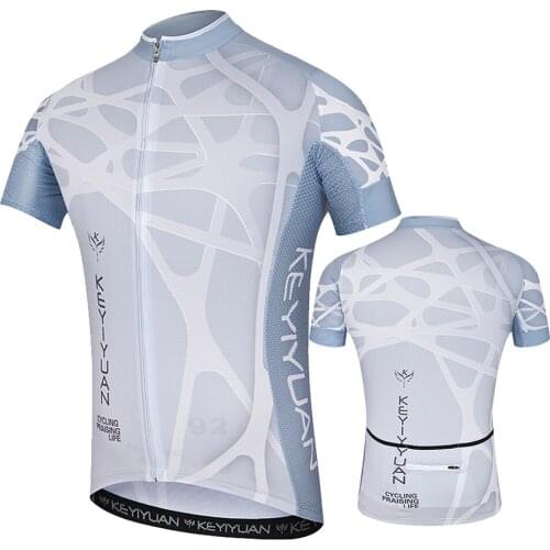 KEYIYUAN2021 New Men Breathable Cycling Wear Mountain Bike Wear Summer Short Sleeve Maillot Wielren Kleding Camisa De Ciclismo
