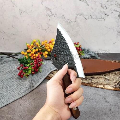 Hand-forged stainless steel boning knife Butcher knife Fish knife Meat cleaver Kitchen knife Outdoor cooking knife