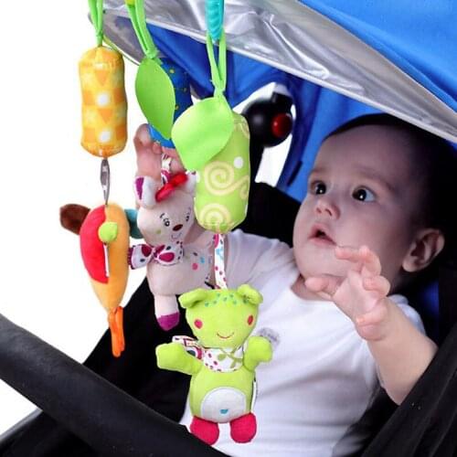 Newborn Bed Stroller Rattle Cute Cat Elephant Plush Toy Campanula Baby Mobile Toy For Kids Ring Bell Crib Doll K0063