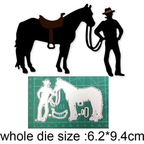 Man Riding Horse Metal Cutting Dies Stencils dies for DIY Scrapbooking dies Decoration Album Paper Craft dies Embossing Die Cuts
