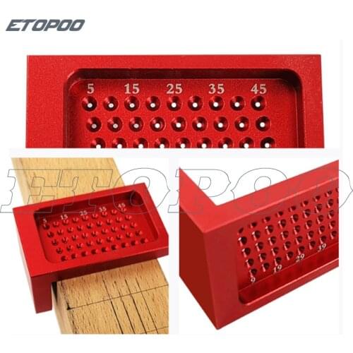Aluminum Alloy Mini woodworking Ruler Portable Hole Ruler T-shaped Scriber Gauge Carpenter Scribe Measuring Tools