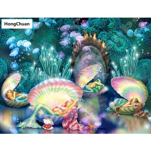 New beautiful shell 5D DIY square/round diamond painting mosaic cross stitch home decoration mural Christmas gift New Year