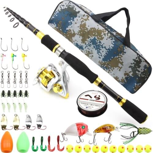 NEW1.8m 2.1m Carbon telescopic fishing rod and Reels bag Fishing tools set Travel Fishing Tackle Full set Outdoor sports fishing
