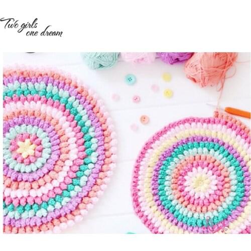 Original Handmade Crocheted Round Children Seat Cushion Wool Crocheted Cushion DIY Table Mats 37CM For Wedding Prop