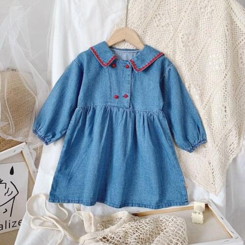 2020 Autumn Casual Solid Girls Dress Long Sleeve Kids Dresses For Girls High Quality Fashion Girl Clothes