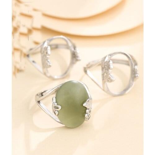 12*17mm 925 STERLING SILVER Women Semi Mount Bases Blanks base blank Pad ring Setting wedding jewelry findings diy A5979