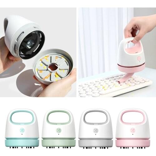 Portable Mini Vacuum Cleaner Office Desk Dust Table Sweeper Desktop Cleaner With Clean Brush Dust Busters Cordless Rechargeable