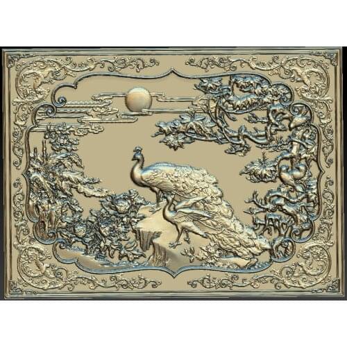 Woodcarving of flowers and birds 3d model relief for cnc carving engraving in STL file format artcam type3 aspire