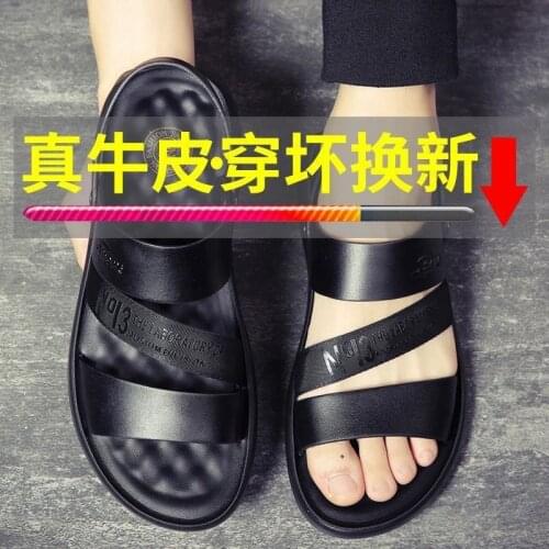 Cowhide Summer Mens Leather Sandals Mens Sandals Leather Shoes Sandalias Hombre Chaussure Homme