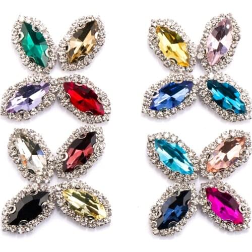 Mixed Colors Crystal Glass Colorful Sew On Stone Claw Rhinestones Chain Stone ,Diy Clothing Accessories,Bags