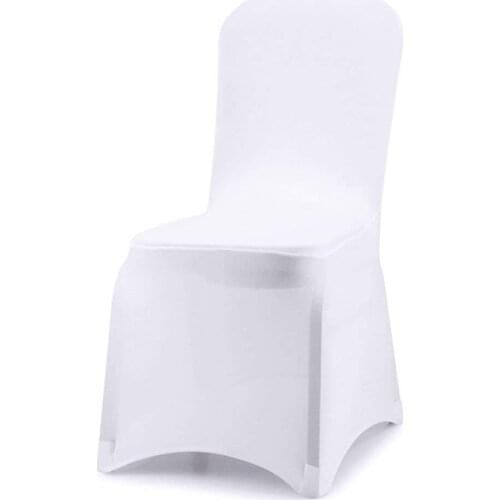 Universal Cheap Strong Stretch Custom Banquet White Reataurant Spandex Slipcovers Chair Covers Wedding Decoration