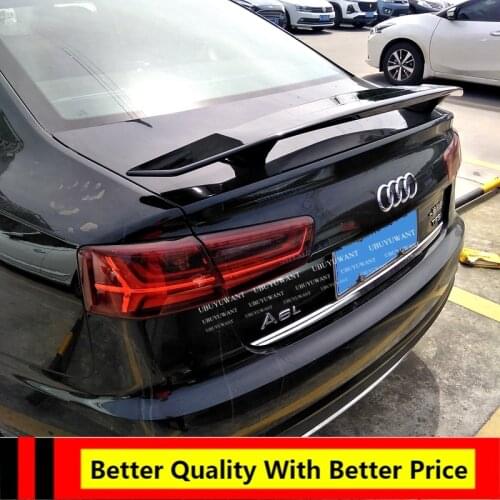 Car Lip Spoiler Universal For All Sedan Car ABS Plasitc Primer Color Rear Trunk Tail Wing For AUDI C7 A6 2012-2018