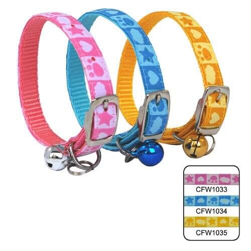 20sets 240Pcs/Lot (3 colors) Lively Pet Dog & Cat Stars & Paws Embroidered Collar Waistband Style 1.0cm