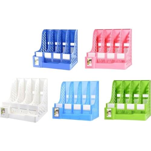 4-layer Vertical File Holder DIY Personalized Home File Holder Student Test Paper Organizer Box Standing File Organizer