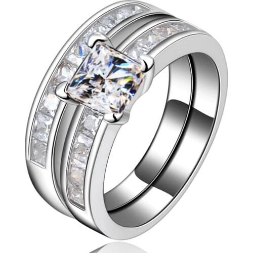 YaYI Fashion Women Jewelry Couple Ring White CZ Silver Color Engagement Rings wedding Rings Party Rings Gift