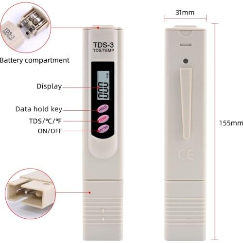 Yieryi Digital Mini Water Quality Monitor Combination Product Automatic Temperature Compensation Plug And Play