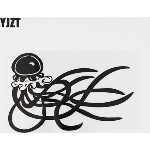 YJZT 15.5CM×9.7CM Amusing Ocean Jellyfish Tentacle Decal Marine Animals Vinyl Car Stickers 13D-1195