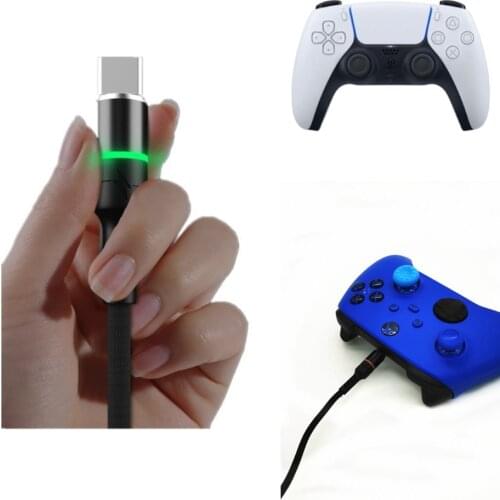 3M Charging Cable Type C Transmission Power Line Gamepad Charger with LED Light for PlayStation 5 PS5 Xbox Series Accessories