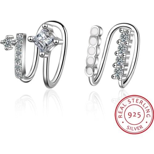 Micro pave cz clip ear cuff earring for girl women gift 925 silver no piercing fashion cheap jewelry high qaulity