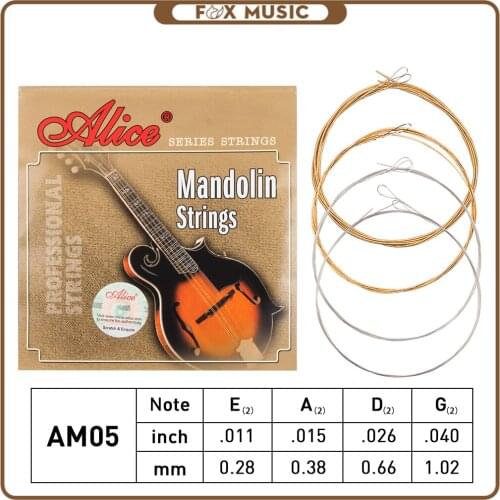 1 SET Alice AM05 Mandolin Strings Set 0.011-0.040 Coated Copper Alloy Wound Plated Steel 4 Strings