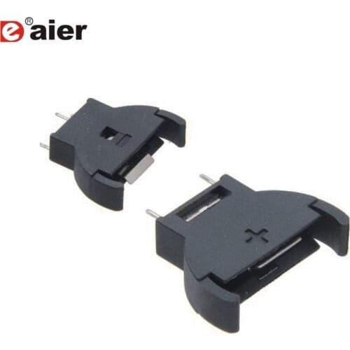 10PCS 3V One Cell Black CR2032 Coin Battery Holder PCB Battery Button Cell Socket Case Half-Round