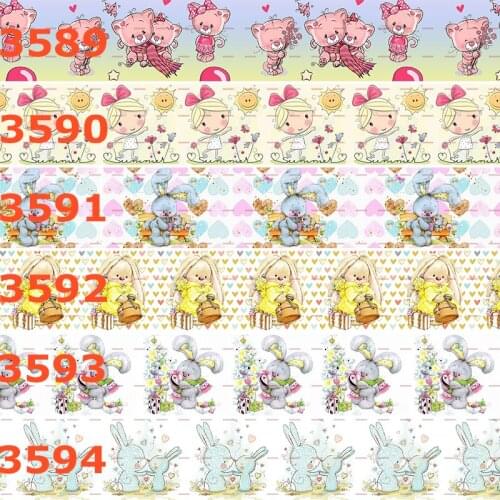 10yards - different sizes - Cartoon bear printed grosgrain ribbon - baby bear printed ribbon