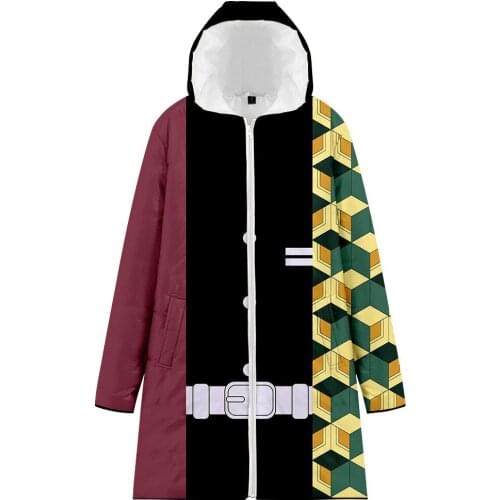 2020 Men Anime Demon Slayer Winter Outdoor Wear Warm Zipper Top Velvet Male Winter Joggers Sport Jackets