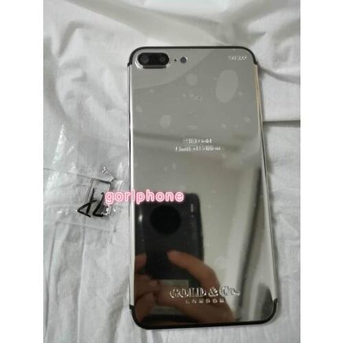 2020 Good Quality Replacement Luxury Chassis Back cover for phon 7G 7 plus Housing 24k Mirror platinum Door with Logo Buttons