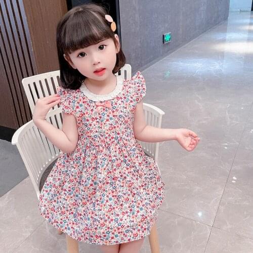 2021 Summer Baby Girls Clothes Kids Floral Dresses for Girls Sleeveless Birthday Party Princess dresses 1-6 years Baby Clothing