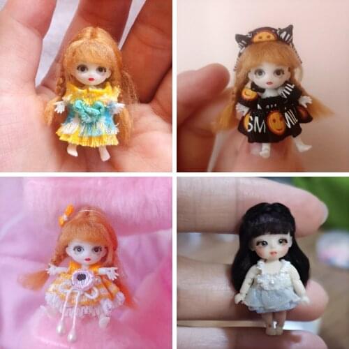 3.5cm 1/50 Thumb BJD Clothes Doll Dress LALA Original Handmade Ultra Exquisite Mini Toy Model Accessories Collection Art Display