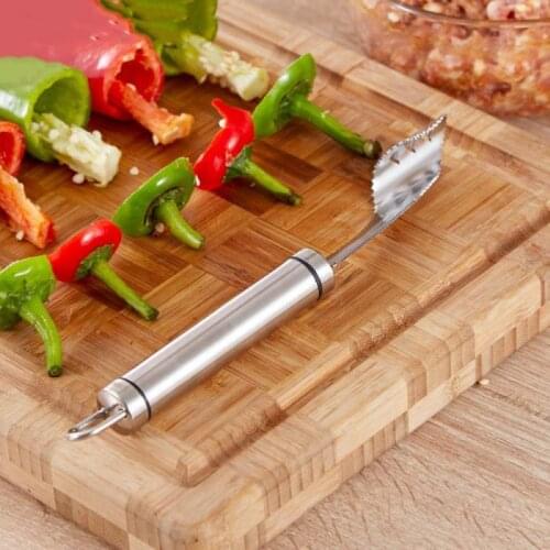 304 Stainless Steel Fruit Vegetable Core Remover Tools Chili Pepper Coring Cutter Home Kitchen Multi-function Gadgets Tool