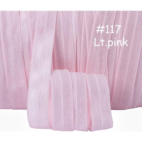 5/8 inch fold over elastic in #117 light pink color, more than 100 colors foe in stock