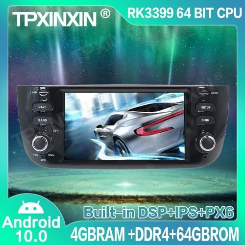 64G Android 10.0 For Fiat Punto 2009+/For Fiat Linea Car GPS Navigation Player Car Multimedia Player Head Unit Tape Recorder IPS
