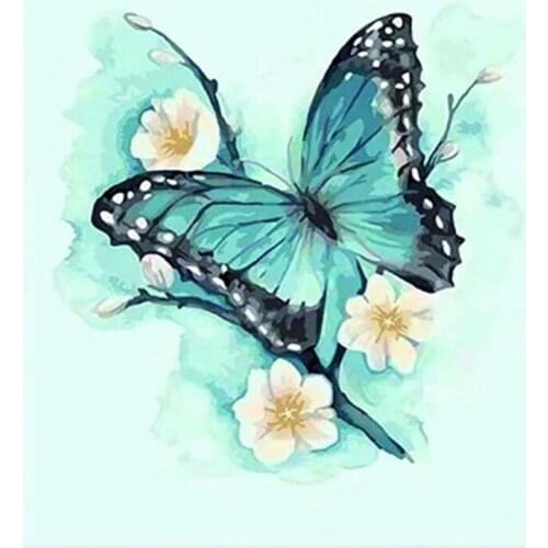 Diamond Painting Full Circle Diamond Kit Rhinestone Picture Art Craft Home Door Decoration (Elegant Butterfly)