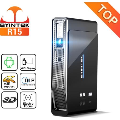 BYINTEK R15 Smart Android WIFI LED DLP lASeR Portable Mini Full HD 1080P 3D 4K Projector Beamer for 300inch Home Theater