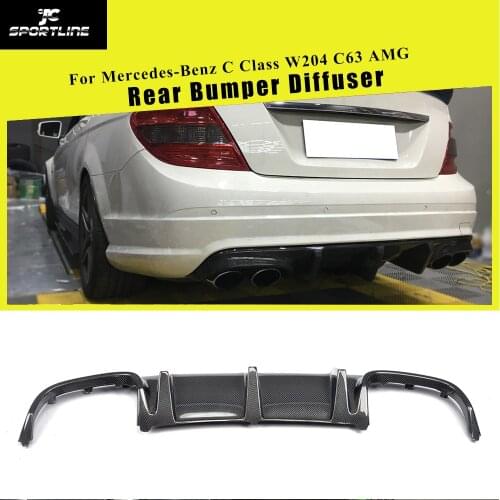 Carbon Fiber / FRP Rear Bumper Diffuser Lip Spoiler for Mercedes-Benz C-Class W204 C63 AMG Sedan 4Door Only 2008 - 2011