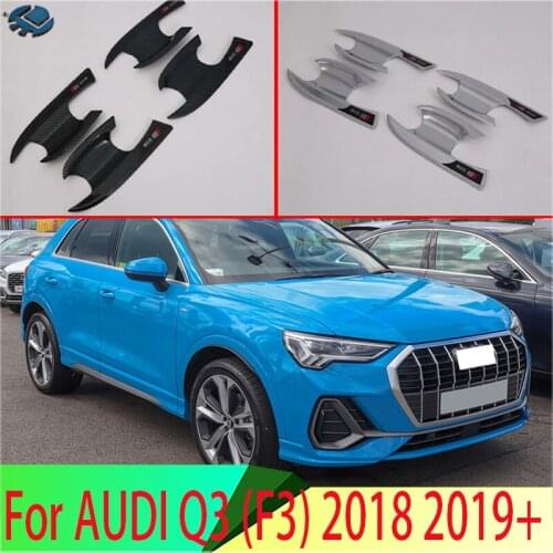 For AUDI Q3 (F3) 2018 2019+ Car Accessories Door Handle Bowl Cover Cup Cavity Trim Insert Catch Molding Garnish