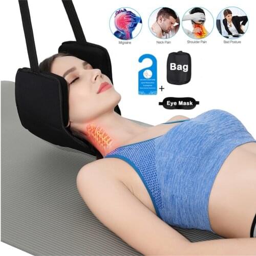 Hammock for Neck Stretcher Traction Massager Cervical Back Tools Comfortable Posture Pain Relief Relaxation With Free Eye Mask