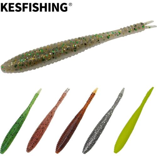 KESFISHING S Shad 6pcs 9cm/3g Fishing lure Soft fish Carp Fishing Wobblers Silicone Bait Pesca Carp Fishing FeederKESFISHING