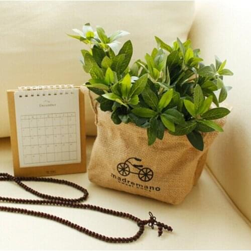 Double Handle Cotton and Linen Cloth Storage Basket Fish Flower Pots Bicycle Folding Storage Box Bag For Toy