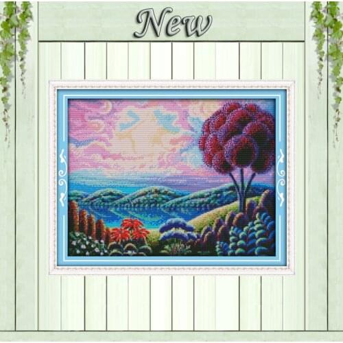 Beautiful Fantastic scenery (2),11CT printed on the canvas DMC 14CT Cross Stitch kits,needlework full embroider Sets,Home Decor