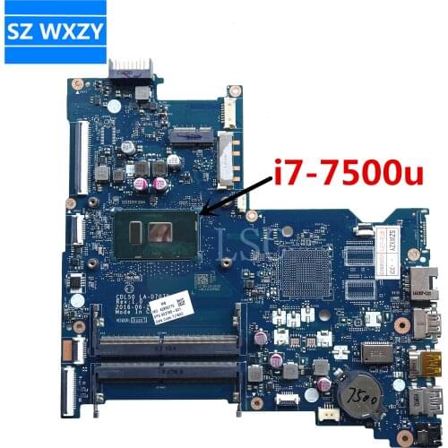 For HP 15-AY Laptop Motherboard 903788-601 903788-001 CDL50 LA-D707P With SR2ZV i7-7500u CPU DDR4 100% Tested Fast Ship