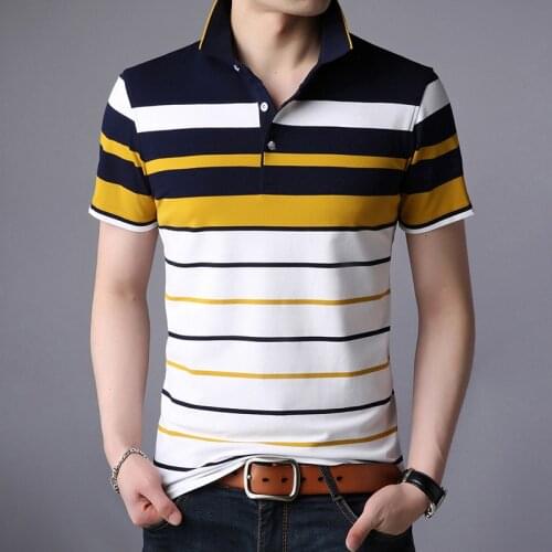 MenS Classic Striped Polo Shirt Cotton Short Sleeve 2021Summer Plus Oversize M-XXXXL