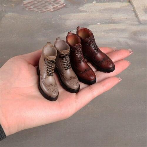 1/6 Scale Action Figure Accessories Retro High-top Motorcycle Leather Shoes for 12 inch Action Figures Male Body