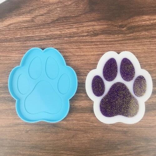 2021 New Dogs Paw Coaster Epoxy Resin Mold Cup Mat Pad Silicone Mould DIY Crafts Decorations Ornaments Casting Tools